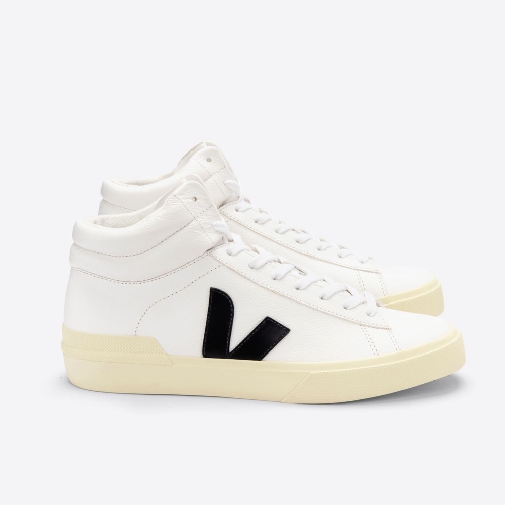 Veja Minotaur High Top Sneakers in Black and White